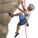 Apple design of the person climbing: medium skin tone emoji verson:ios 16.4