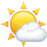 Apple design of the sun behind small cloud emoji verson:ios 16.4