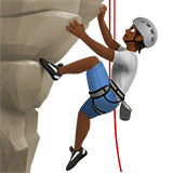 Apple design of the person climbing: medium-dark skin tone emoji verson:ios 16.4