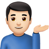 Apple design of the man tipping hand: light skin tone emoji verson:ios 16.4