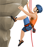 Apple design of the man climbing: light skin tone emoji verson:ios 16.4
