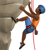 Apple design of the man climbing: medium-dark skin tone emoji verson:ios 16.4