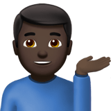 Apple design of the man tipping hand: dark skin tone emoji verson:ios 16.4