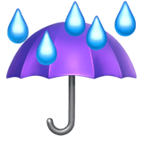 Apple design of the umbrella with rain drops emoji verson:ios 16.4
