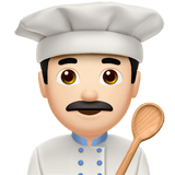 Apple design of the man cook: light skin tone emoji verson:ios 16.4