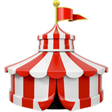 Apple design of the circus tent emoji verson:ios 16.4