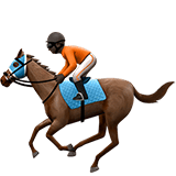 Apple design of the horse racing: dark skin tone emoji verson:ios 16.4