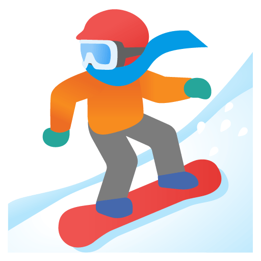 Google design of the snowboarder: light skin tone emoji verson:Noto Color Emoji 15.0