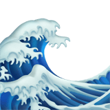 Apple design of the water wave emoji verson:ios 16.4