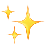 Apple design of the sparkles emoji verson:ios 16.4