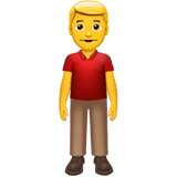 Apple design of the man standing emoji verson:ios 16.4