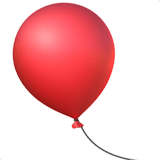 Apple design of the balloon emoji verson:ios 16.4