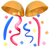 Apple design of the confetti ball emoji verson:ios 16.4