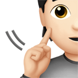 Apple design of the deaf person: light skin tone emoji verson:ios 16.4