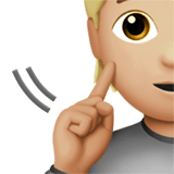 Apple design of the deaf person: medium-light skin tone emoji verson:ios 16.4