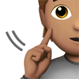 Apple design of the deaf person: medium skin tone emoji verson:ios 16.4