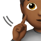 Apple design of the deaf person: medium-dark skin tone emoji verson:ios 16.4