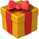Apple design of the wrapped gift emoji verson:ios 16.4