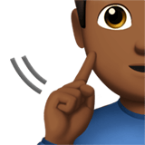 Apple design of the deaf man: medium-dark skin tone emoji verson:ios 16.4