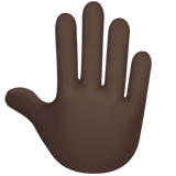 Apple design of the raised back of hand: dark skin tone emoji verson:ios 16.4
