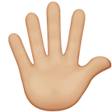Apple design of the hand with fingers splayed: medium-light skin tone emoji verson:ios 16.4