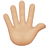 Apple design of the hand with fingers splayed: medium-light skin tone emoji verson:ios 16.4