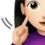 Apple design of the deaf woman: light skin tone emoji verson:ios 16.4