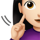 Apple design of the deaf woman: light skin tone emoji verson:ios 16.4