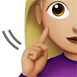 Apple design of the deaf woman: medium-light skin tone emoji verson:ios 16.4