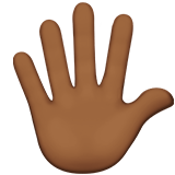 Apple design of the hand with fingers splayed: medium-dark skin tone emoji verson:ios 16.4