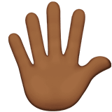 Apple design of the hand with fingers splayed: medium-dark skin tone emoji verson:ios 16.4