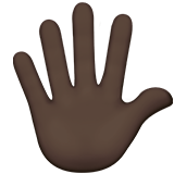 Apple design of the hand with fingers splayed: dark skin tone emoji verson:ios 16.4