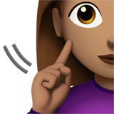 Apple design of the deaf woman: medium skin tone emoji verson:ios 16.4