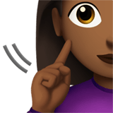 Apple design of the deaf woman: medium-dark skin tone emoji verson:ios 16.4