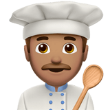 Apple design of the man cook: medium skin tone emoji verson:ios 16.4