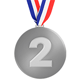 Apple design of the 2nd place medal emoji verson:ios 16.4
