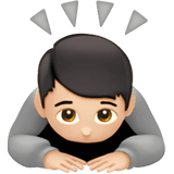 Apple design of the person bowing: light skin tone emoji verson:ios 16.4