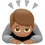 Apple design of the person bowing: medium skin tone emoji verson:ios 16.4
