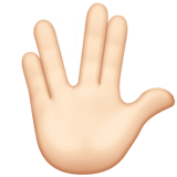 Apple design of the vulcan salute: light skin tone emoji verson:ios 16.4