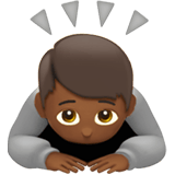Apple design of the person bowing: medium-dark skin tone emoji verson:ios 16.4