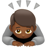 Apple design of the person bowing: medium-dark skin tone emoji verson:ios 16.4