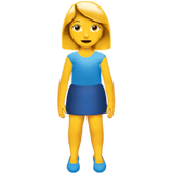 Apple design of the woman standing emoji verson:ios 16.4