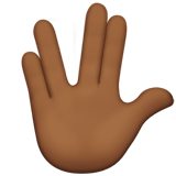 Apple design of the vulcan salute: medium-dark skin tone emoji verson:ios 16.4