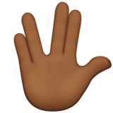 Apple design of the vulcan salute: medium-dark skin tone emoji verson:ios 16.4