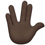 Apple design of the vulcan salute: dark skin tone emoji verson:ios 16.4