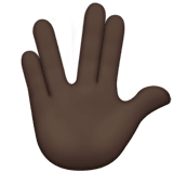 Apple design of the vulcan salute: dark skin tone emoji verson:ios 16.4