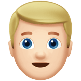 Apple design of the man: light skin tone blond hair emoji verson:ios 16.4