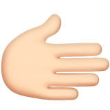 Apple design of the rightwards hand: light skin tone emoji verson:ios 16.4