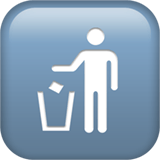 Apple design of the litter in bin sign emoji verson:ios 16.4
