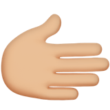 Apple design of the rightwards hand: medium-light skin tone emoji verson:ios 16.4